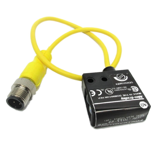 ALLEN-BRADLEY 42SMP-7011-QD PHOTO SENSOR SIDE THROUGH HOLE MINI RECT, PHOTOELECTRIC DIFFUSE 280MM RANGE PNP