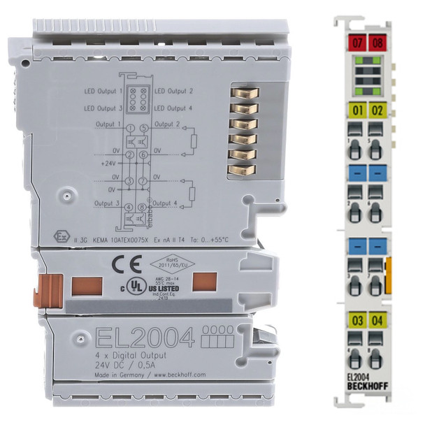 BECKHOFF EL2004 4-channel digital output terminal 24 V DC, 0.5 A