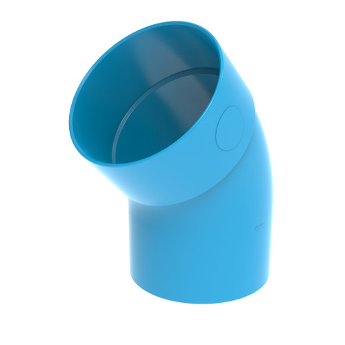 PVC Vent. Bocht 45° BL 125 M/S