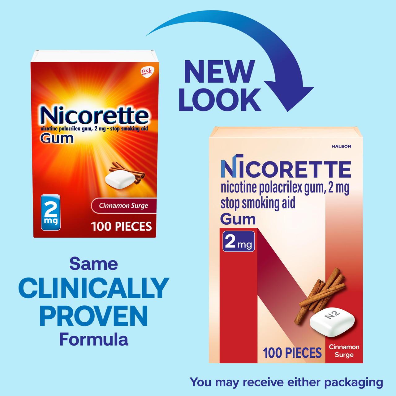 Nicorette Gum 2mg Cinnamon Surge 20 ct