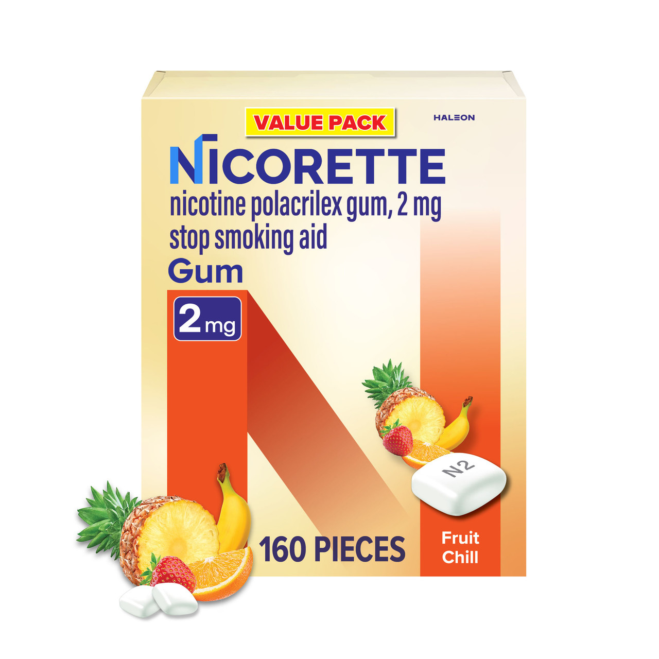 Nicorette 2mg Gum Stop Smoking Aid - Fruit Chill