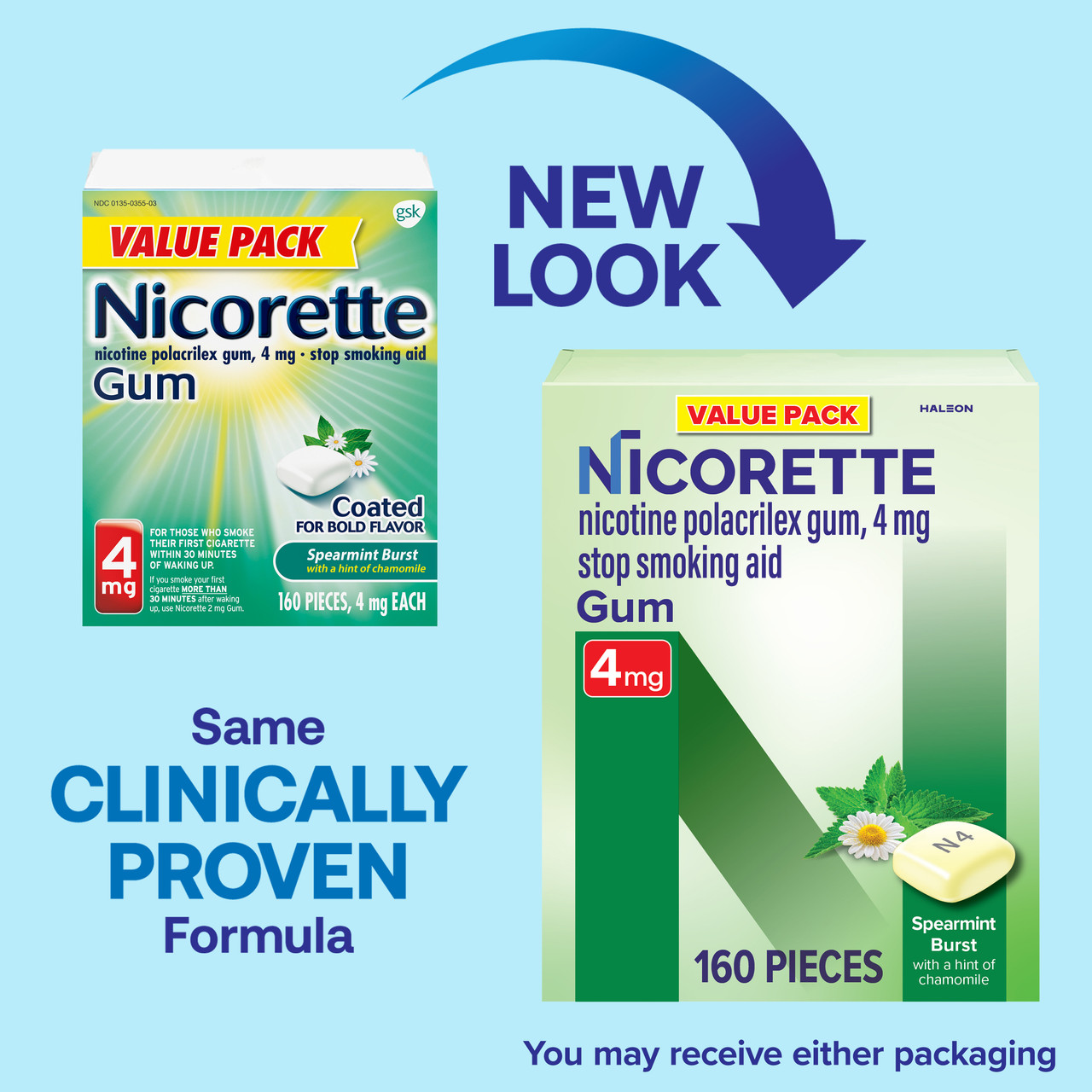 ムコ多糖　(minorin) Nicorette Nicotine Gum, Stop Smoking Aids, 4 Mg, White Ice