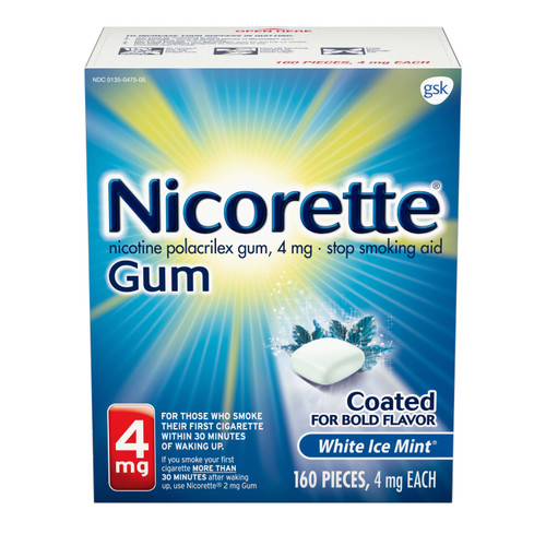 Nicorette 4mg Nicotine Gum White Ice Mint (160ct)