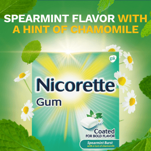 Nicorette 4mg Nicotine Gum Spearmint Burst (100 Ct)
