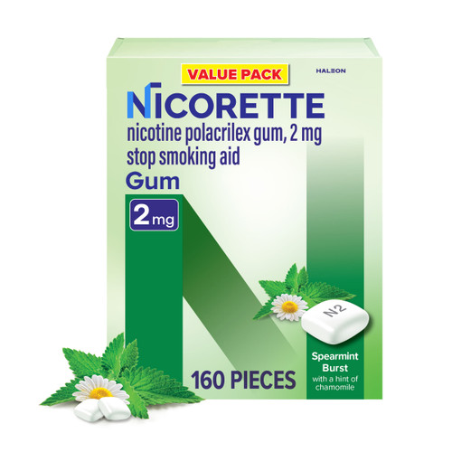 Nicorette 2mg Gum Spearmint Burst 100ct