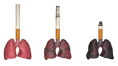 Image of lungs with cigarettes