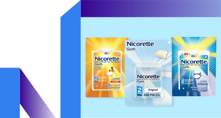 Nicorette chicles caja y blister pack tratamiento de reemplazo de