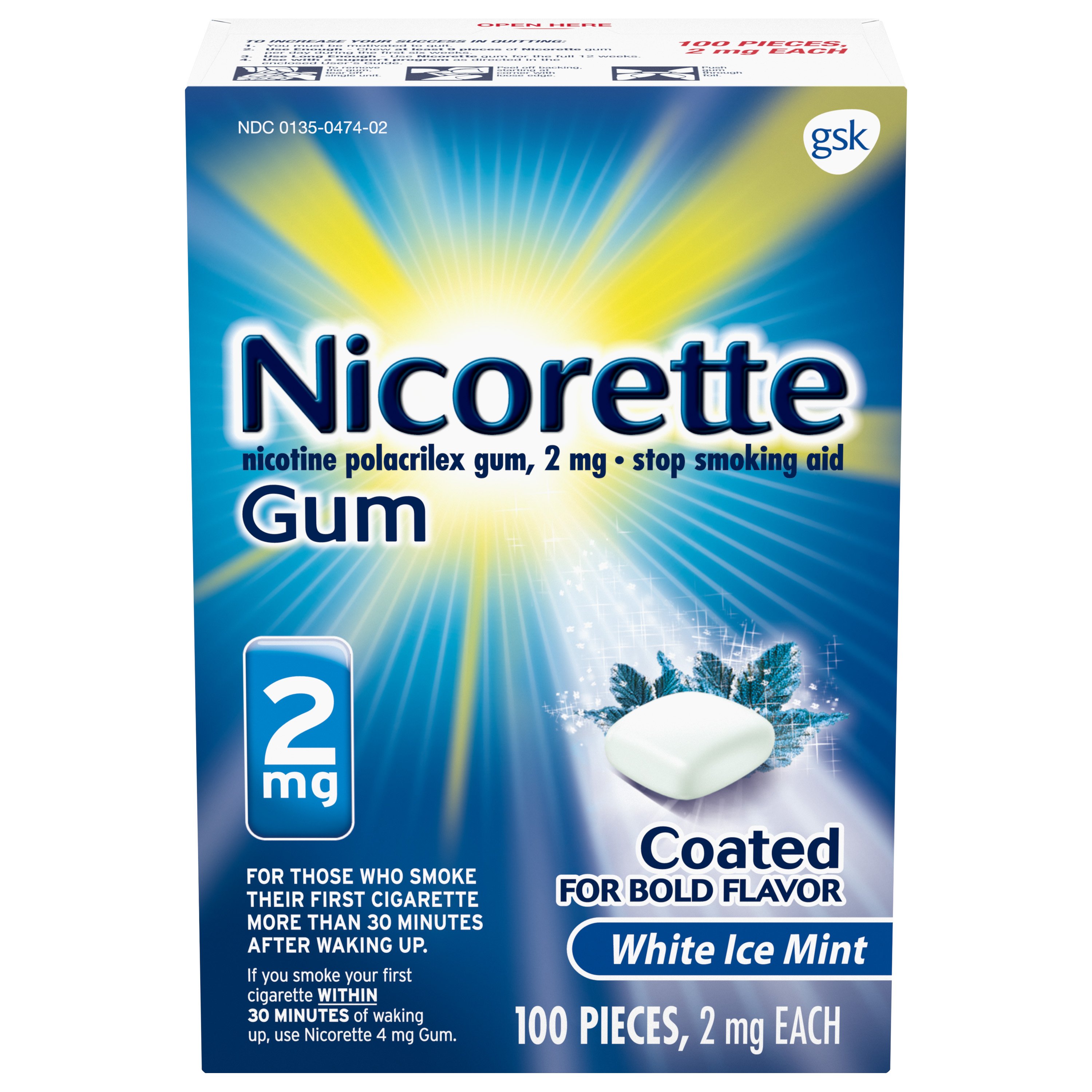 Nicorette Ice Mint 2 mg 105 Chicles