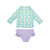 Rashguard Swim Top + Bikini Bottom Set, Daisy