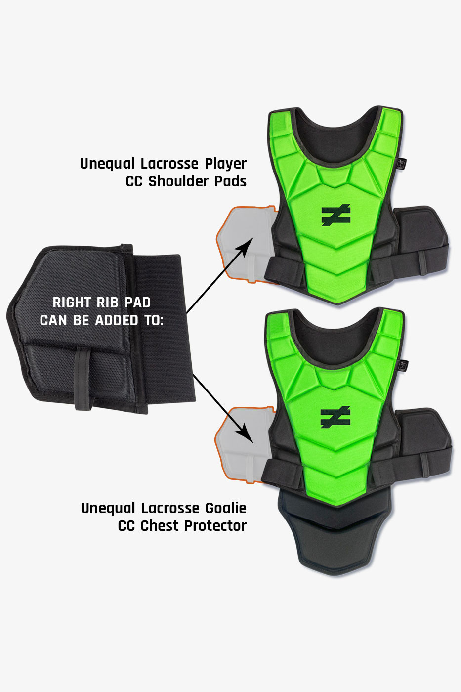 Lacrosse PLayer CC Right Rib Pad - Battle Ready Protection