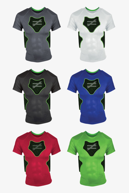 Unequal Cobalt Padded Compression Shirt with Chest, Rib & Spine Protection Unequal Cobalt Padded Compression Shirt with Chest, Rib & Spine Protection