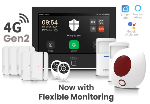 OSI Wi-Fi Alarm System Gen 2 (4G) is a  low commitment, easy to set up, DIY Alarm System now with Flexible Monitoring (choose between Free Self‑Monitoring or opt-in anytime for 24/7 Pro Security from $15/mo) OSI Wi-Fi Alarm System Gen 2 (4G) is a  low commitment, easy to set up, DIY Alarm System now with Flexible Monitoring (choose between Free Self‑Monitoring or opt-in anytime for 24/7 Pro Security from $15/mo)