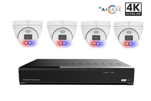 AI Color Base 4CH 4K Active Deterrence AI Full Color PoE IP KIT with 4 cameras (White) AI Color Base 4CH 4K Active Deterrence AI Full Color PoE IP KIT with 4 cameras (White)