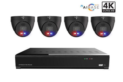 AI Color Base 4CH 4K Active Deterrence AI Full Color PoE IP KIT with 4 cameras (Black) AI Color Base 4CH 4K Active Deterrence AI Full Color PoE IP KIT with 4 cameras (Black)