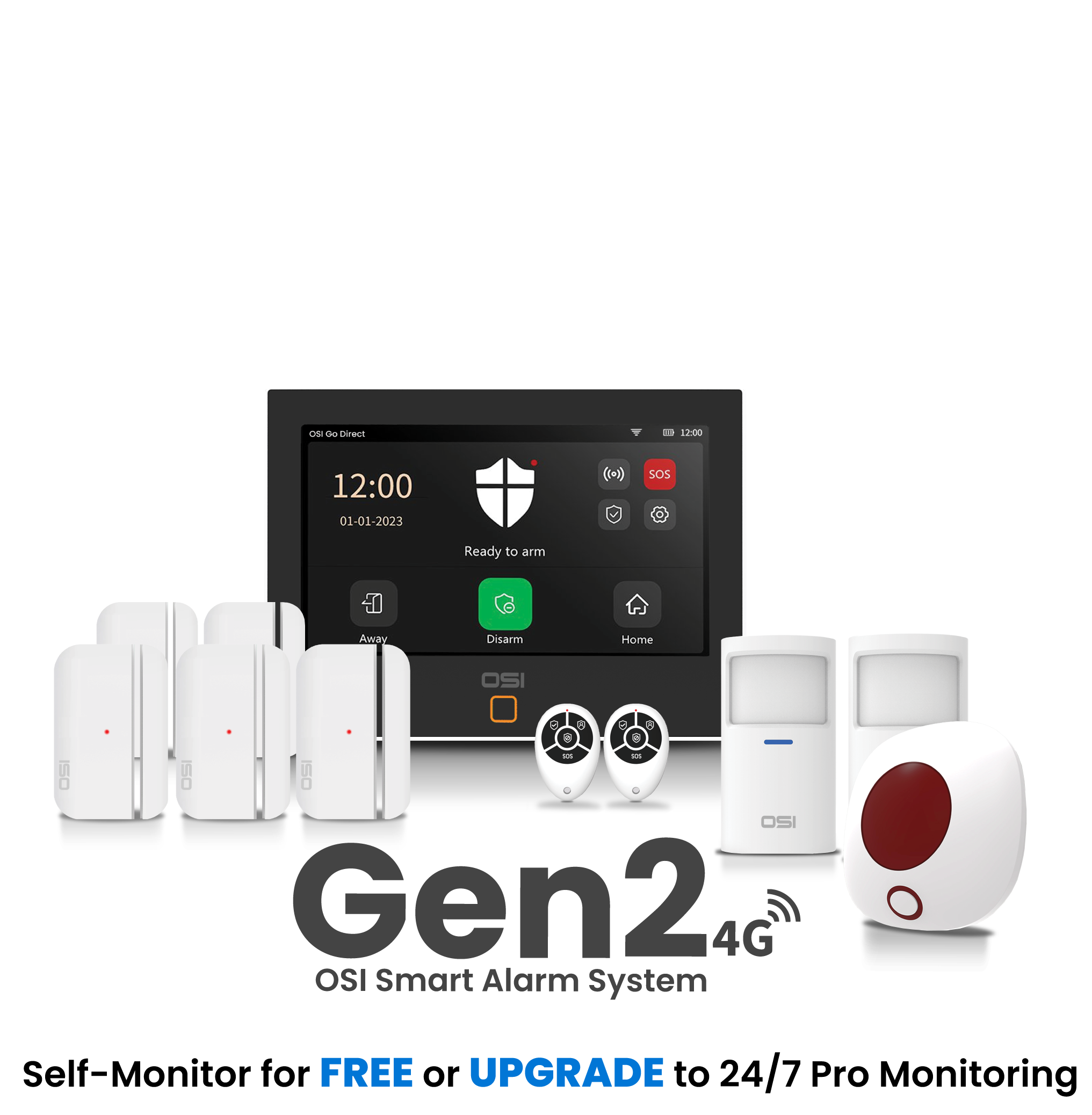 24/7 Alarm Monitoring from OSI Go Direct (available in Canada and USA)