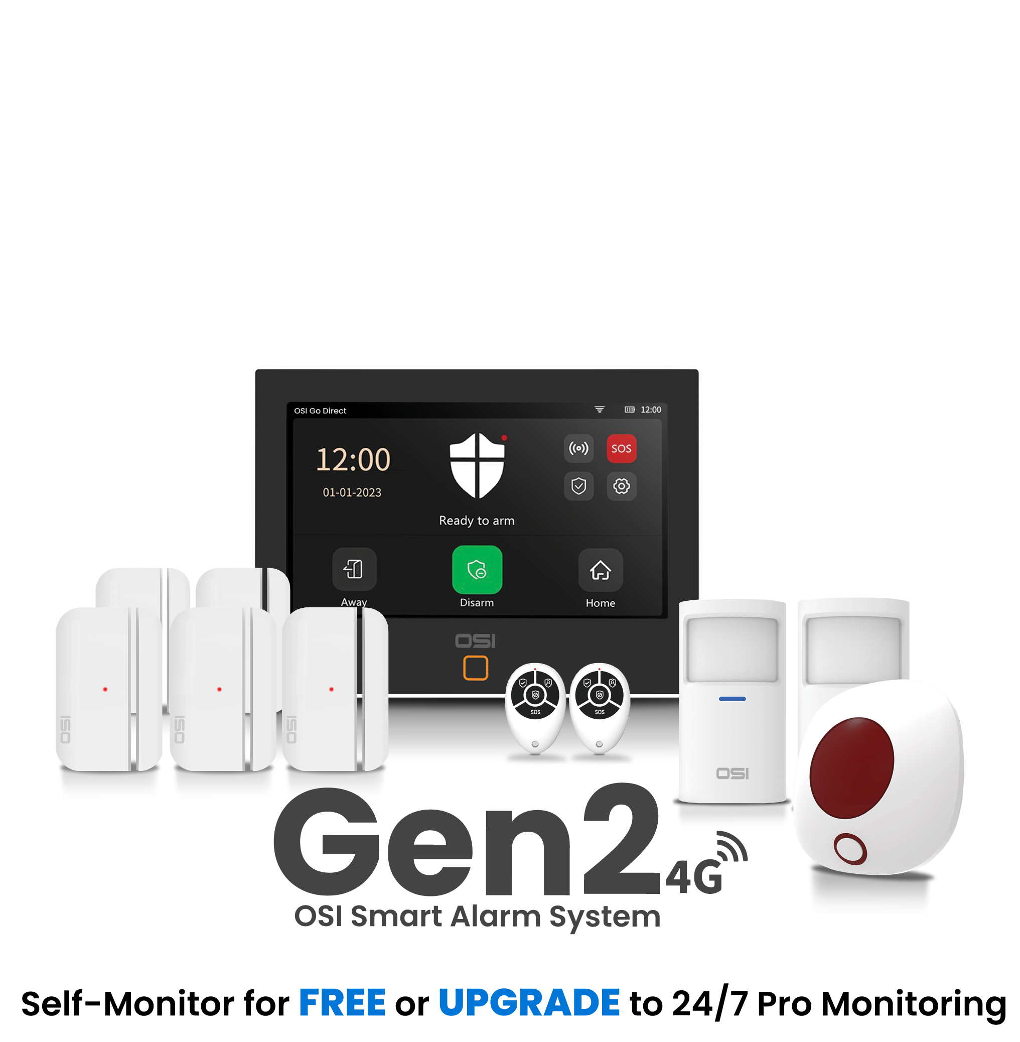 24/7 Alarm Monitoring from OSI Go Direct (available in Canada and USA)