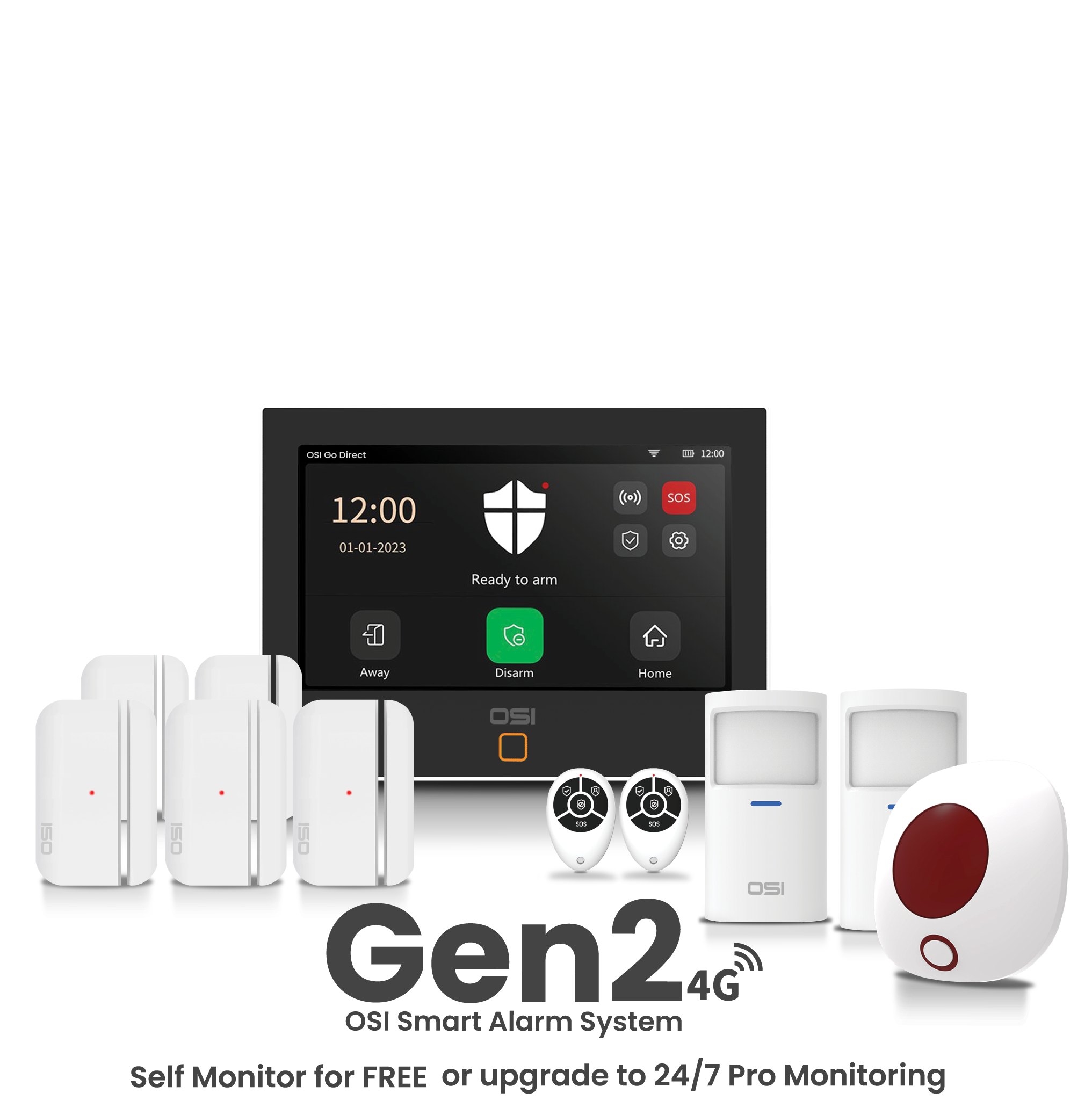 24/7 Alarm Monitoring from OSI Go Direct (available in Canada and USA)