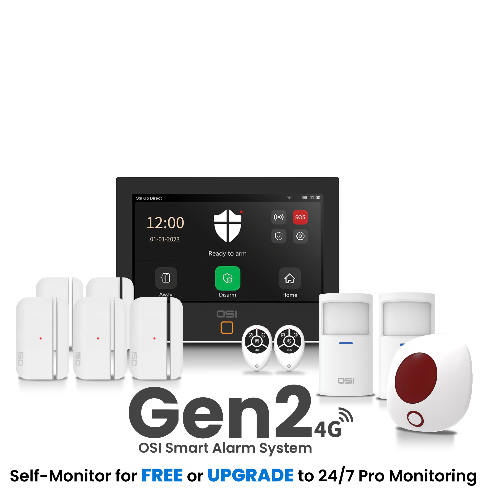 24/7 Alarm Monitoring from OSI Go Direct (available in Canada and USA)