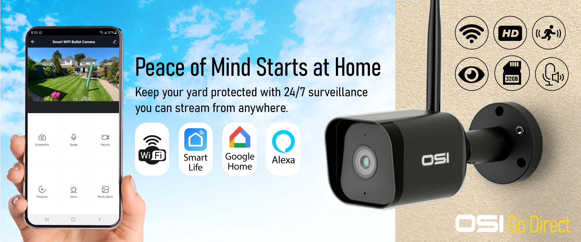 Smart Bullet Security Camera - Smart Life App