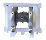 PE-038 All-Flo 3/8" polypropylene diaphragm pump suitable for solids up to 6.4mm OD  34L/min;