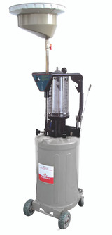 30101 Alemlube waste oil drain/evacuator with 80L reservoir, 20L catchment bowl and 12L clear inspection chamber;