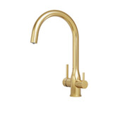 ELITE-10BG Puretec ELITE-10BG Puretec TRIPLA Elite 3-in-1 Gooseneck Mixer Tap - Brushed Gold Stainless Steel