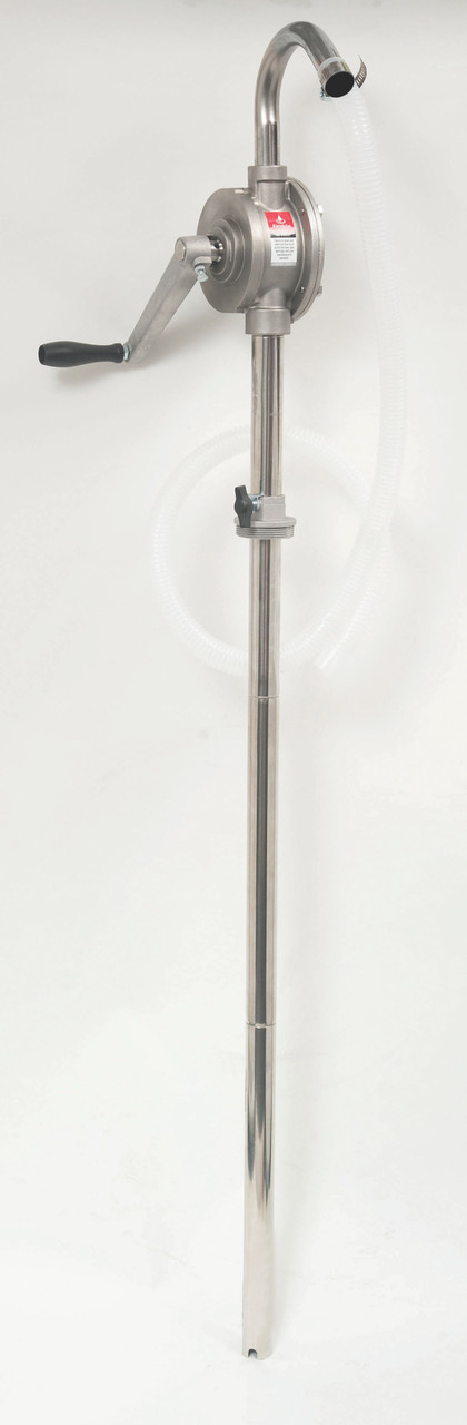 801A Alemlube stainless steel rotary action drum pump with teflon seals