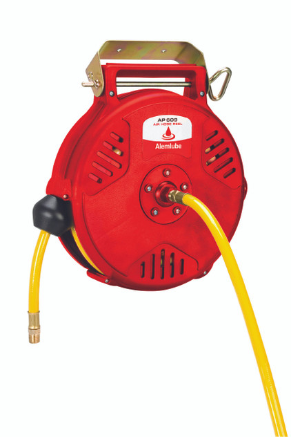 AP609 Alemlube compact hose reel, 9m x 6mm ID hose;