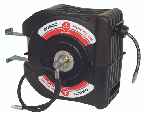 SG800 Alemlube S Series grease reel c/w 10m x 6mm ID hose, hose stop and 0.9m lead in hose;