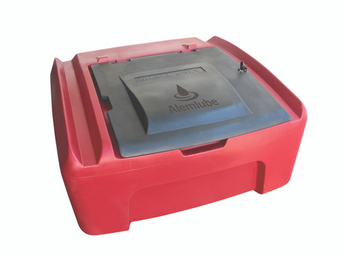 L40068PA Alemlube 400L lockable poly tank complete with 52004A 12V diesel pump and automatic nozzle;