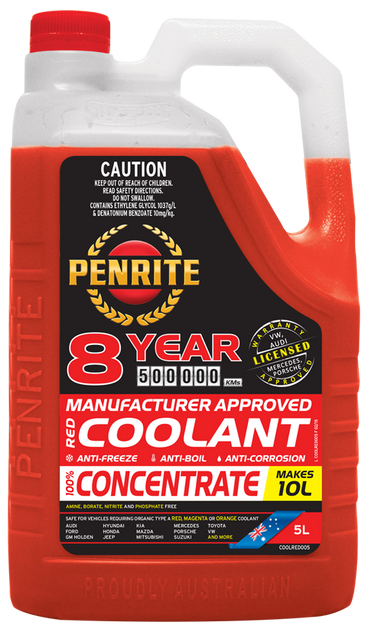 COOLRED005 Penrite 8 Year Concentrate Coolant 5L