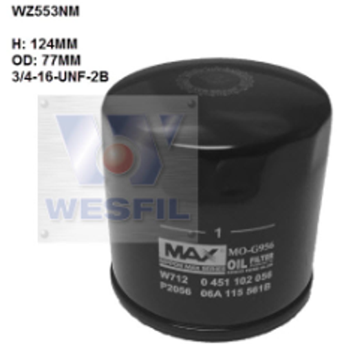 WZ553NM Wesfil Oil Filter; Z553 Audi / VW