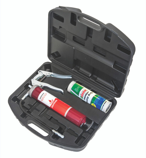 660ANP5 Alemlube trigger action grease gun with Castrol grease cartridge and carry case;