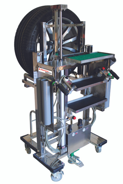 AA48010 Alemlube Automotive tyre and wheel lifting and handling service trolley;