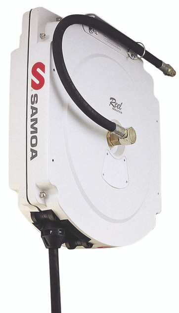 502204 Samoa covered oil reel complete with 10m x 12mm ID hose and hose stop;