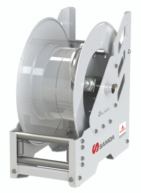 508890 Samoa 1-1/2" ID spring rewind hose reel, 15m capacity  bare;