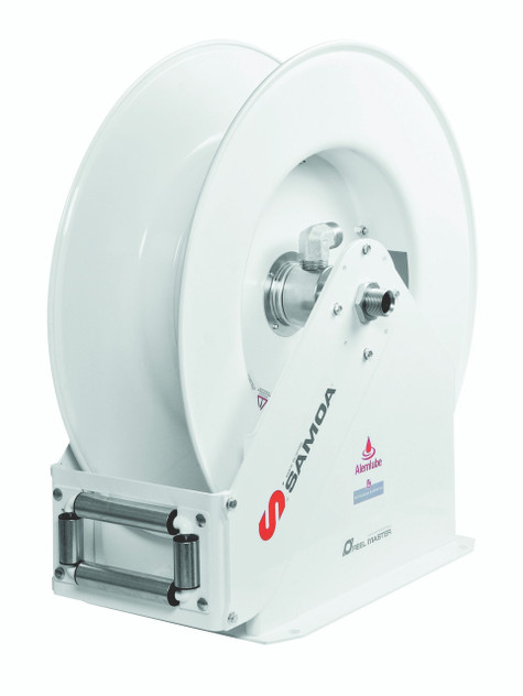 508925 Samoa 1" ID spring rewind hose reel, 15m capacity  bare;