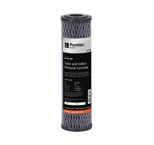 ML101-DP Puretec ML101-DP Puretec Multi Purpose Carbon Standard Dia 2.5" Cartridge, 10", 10um