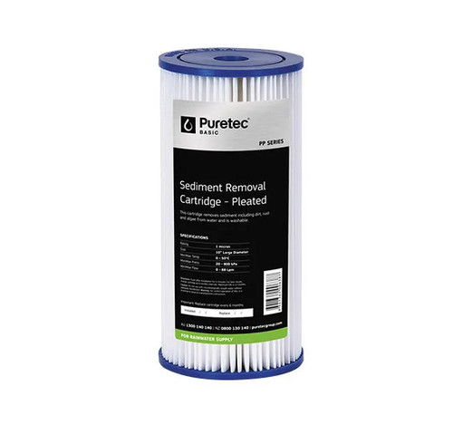 PP20LD1 Puretec PP20LD1 Puretec Pleated Large Diameter 4.5" Cartridge, 10", 20um
