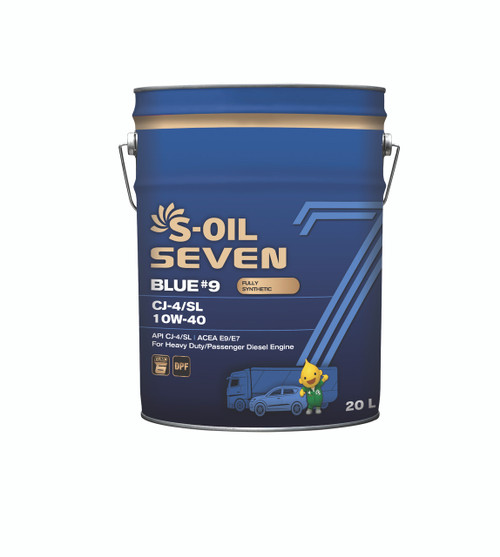 S-Oil 7 Blue #9 CJ-4/SL 10W-40 Oil; 20 litre; Fully Synthetic Heavy Duty Diesel Engine Oil; S-Oil Seven Australia