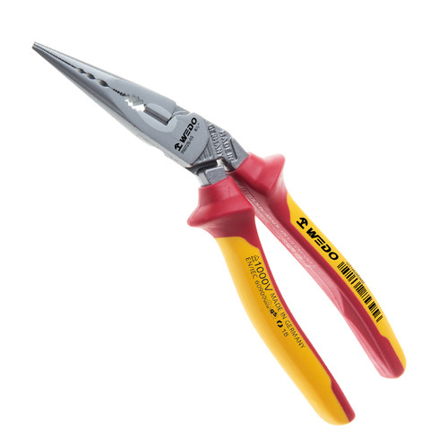 IN502B-09; Wedo Tools Bent Snipe Nose Pliers (German Type) - 220mm; Insulated 1000V