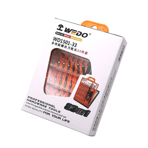 WD1501-33; Wedo Tools Precision Screwdriver Bit Set - 33pcs; Chrome Vanadium