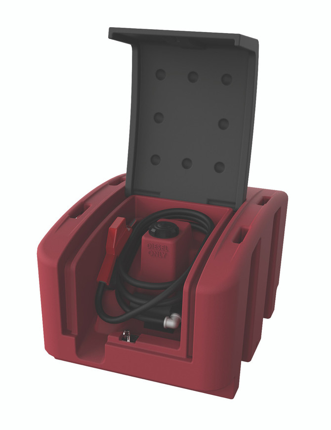 L20040PAM Alemlube 200L lockable poly tank with 12V kit and automatic nozzle with meter ;