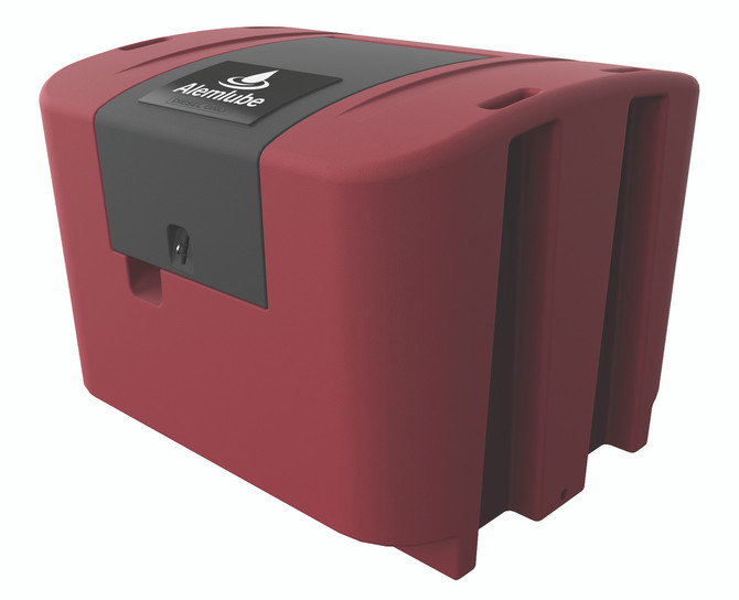 L60040PAM Alemlube 600L lockable poly tank with 12V kit and automatic nozzle with meter ;