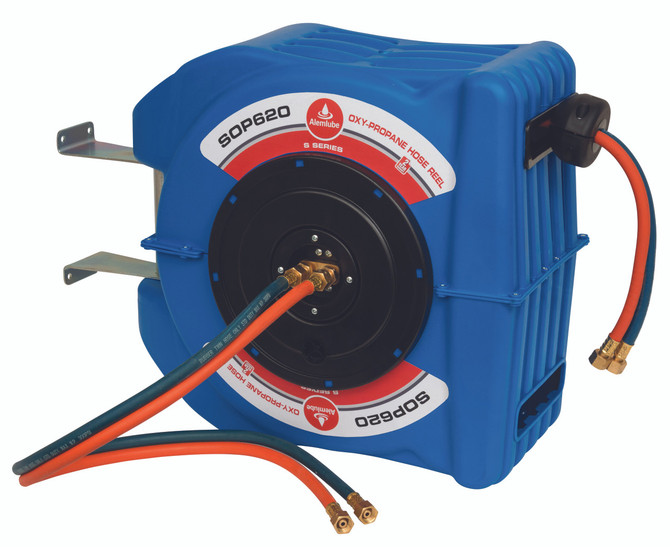 SOP620 Alemlube S Series 15m x 6mm ID oxy-propane hose reel  covered;