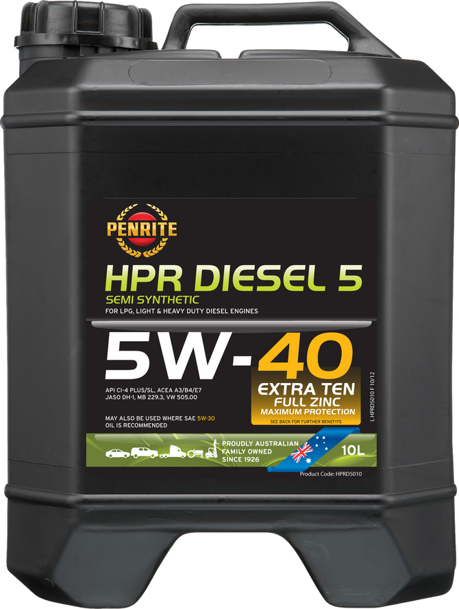 HPRD5010 Penrite HPR Diesel 5 5W-40 10 Litres