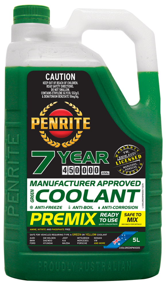 COOLGREENPMX005 Penrite 7 Year Premix Coolant 5L COOLGREENPMX005 Penrite 7 Year Premix Coolant 5L