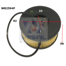 WR2594P Wesfil Oil Filter; R2594P Ford