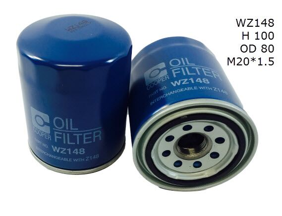 WZ148 Wesfil Oil Filter; Z148 Honda / Mazda