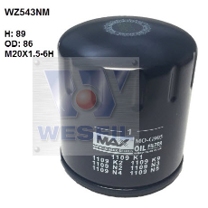 WZ543NM Wesfil Oil Filter; Z543 Citroen